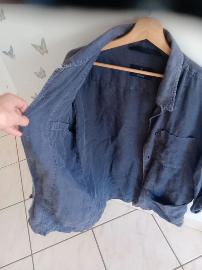 Veste légère homme 50 aspect lin bleu anthracite c83 - photo numéro 12