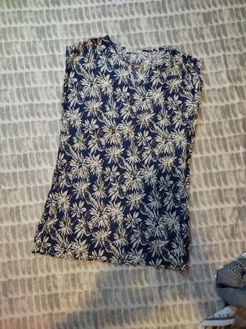Blouse tunique bleu blanc S&W taille 38 M