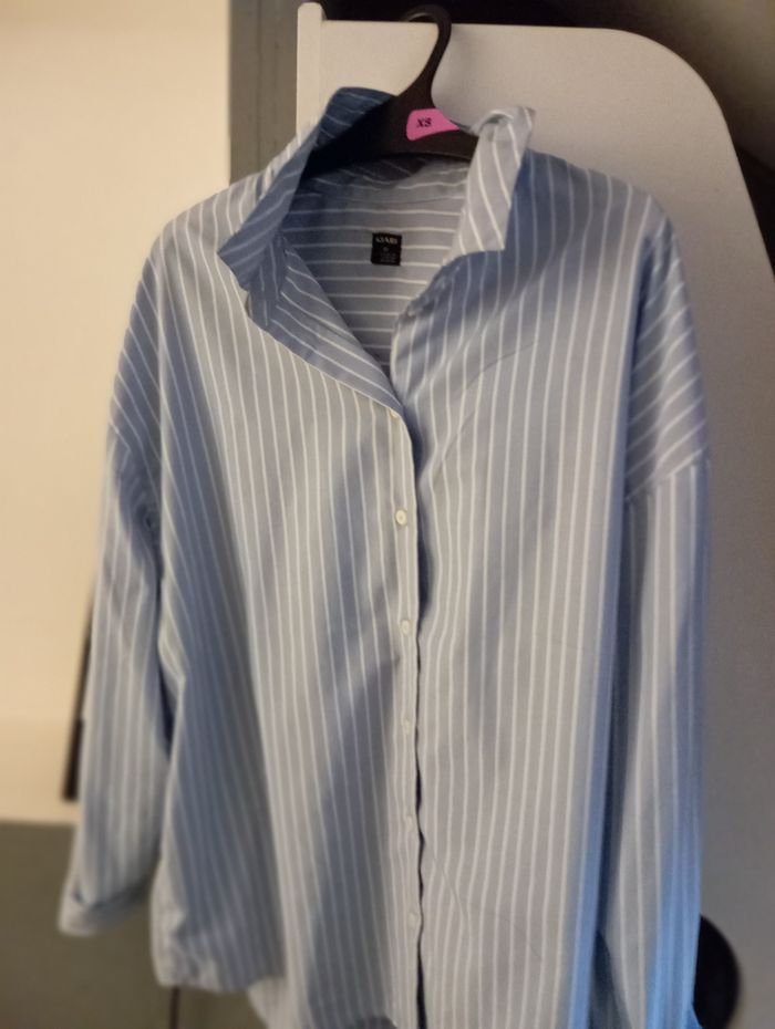 Chemise bleu ciel à carreaux Kiabi