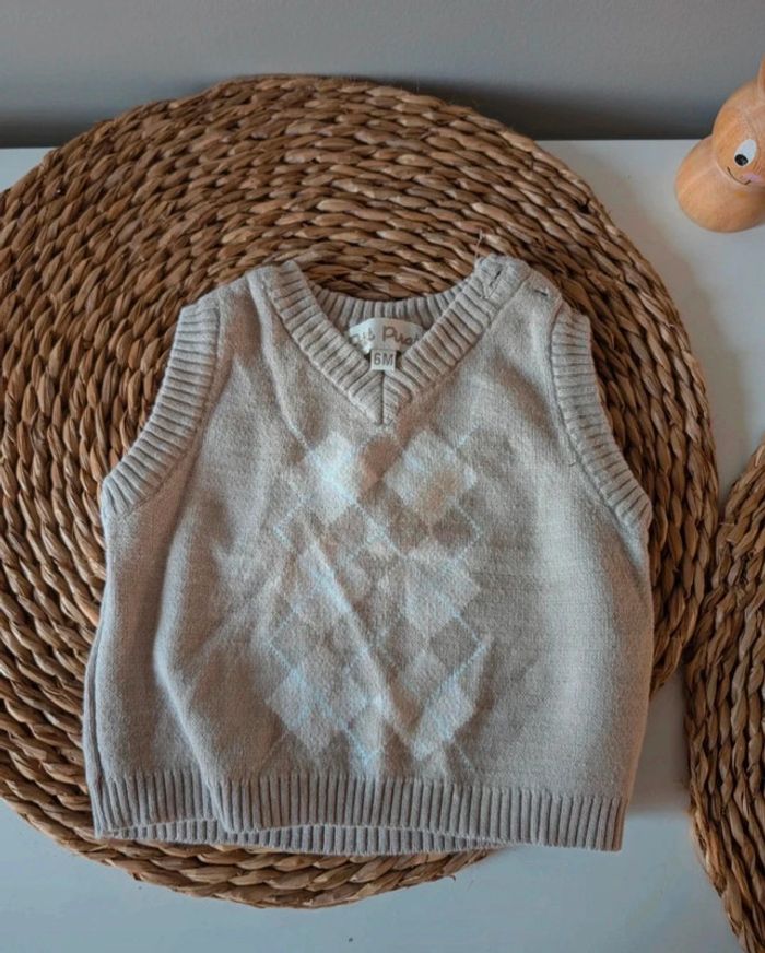 Lot chemises et gilet sans manches 6M - photo numéro 6