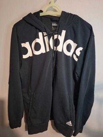 Sweat à capuche zippé adidas noir vintage - taille L