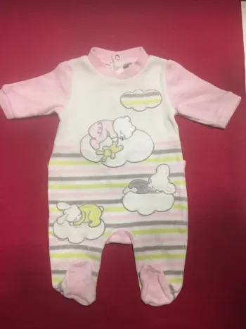 Pyjama velours à rayures 1M