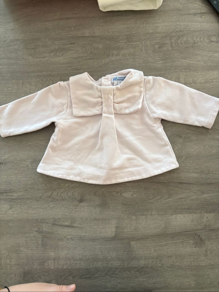 Haut jacadi rose pale