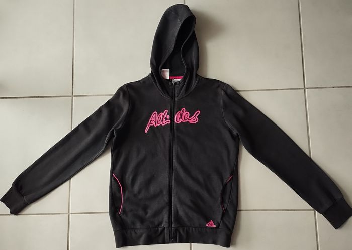 Sweat zippé fille à capuche Adidas (taille 16 ans) en très bon état