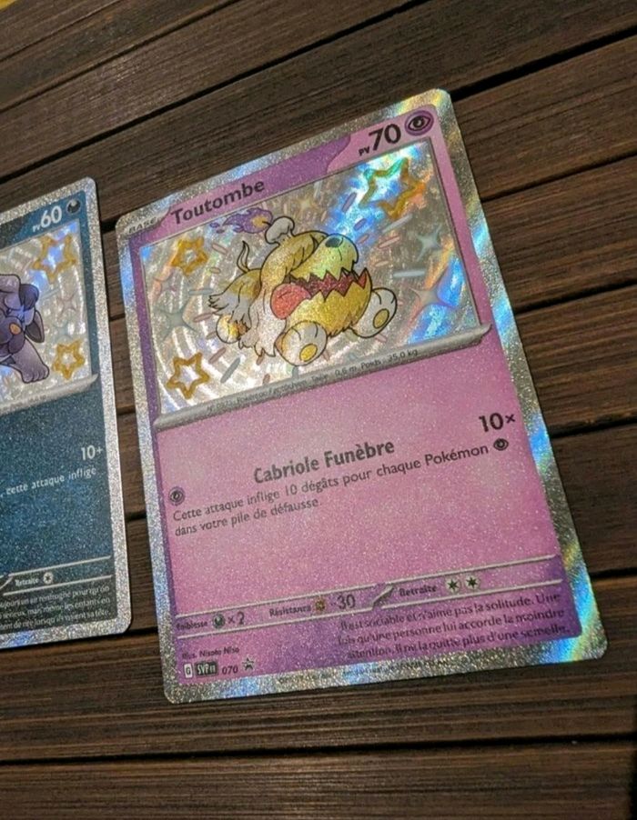 Lot de 3 cartes Shiny Pokemon - Pâtachiot, Grondogue & Toutombe - photo numéro 2