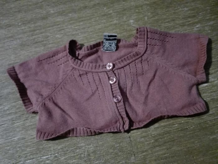 Boléro gilet court bébé fille 6 mois vieux rose TAO