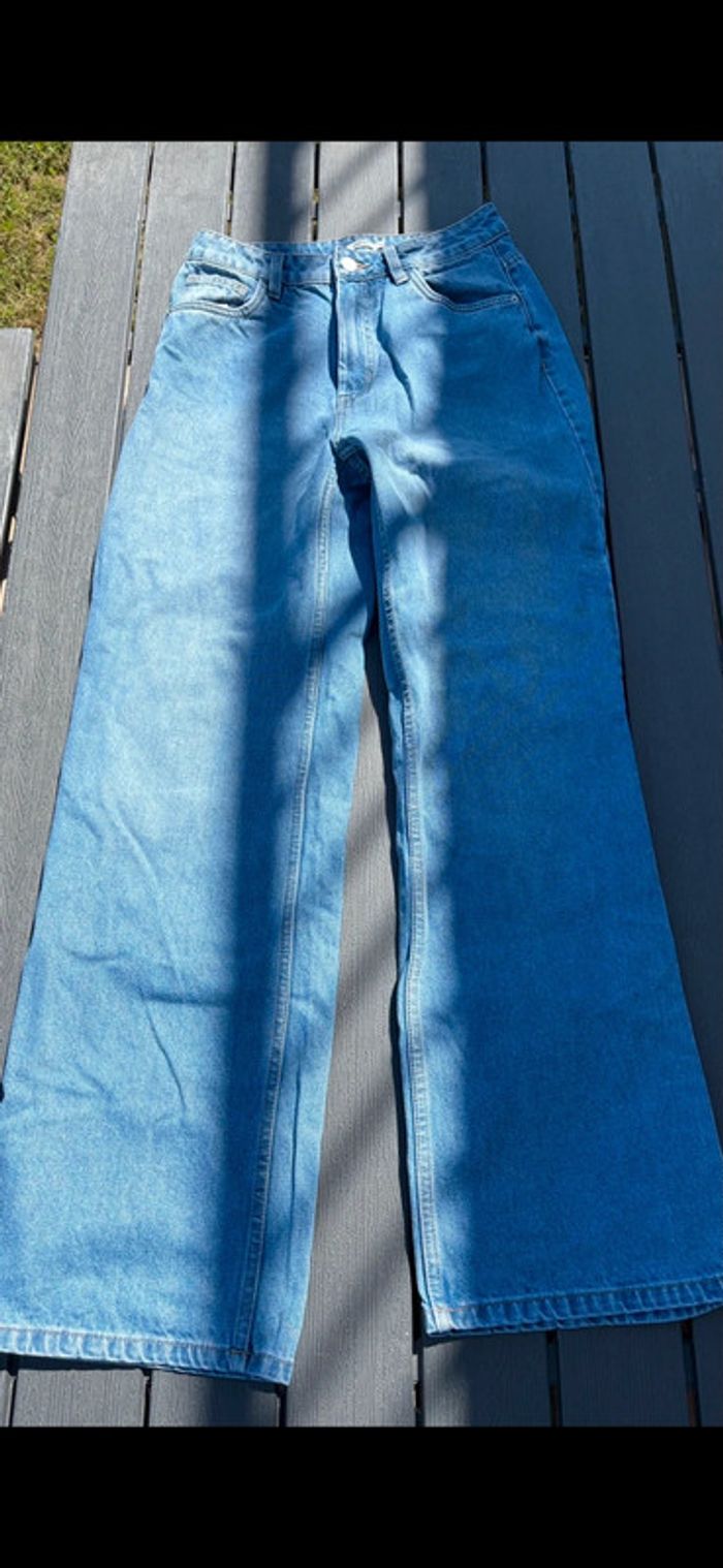 Jean mom évasée large bleu Gémo taille M / 38 - photo numéro 3