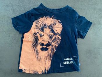 T-shirt marine/orange Okaïdi