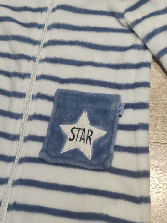 Robe de chambre douce marinière Sucre d'orge Taille 2-3 ans - photo numéro 2