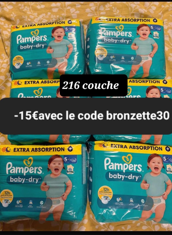 Six pack de couches Pampers taille 5 plus