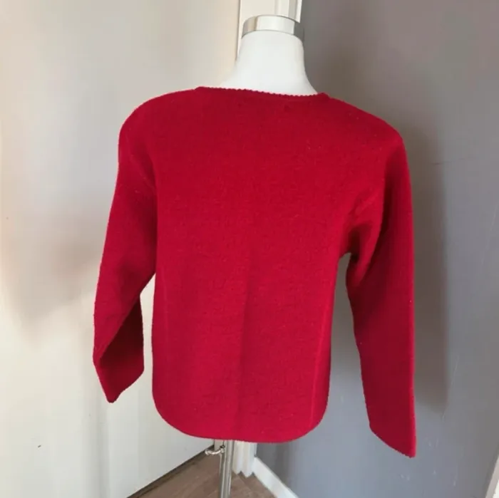 La compagnie des pulls veste en laine, bouillie, rouge, taille 1/36 - photo numéro 2