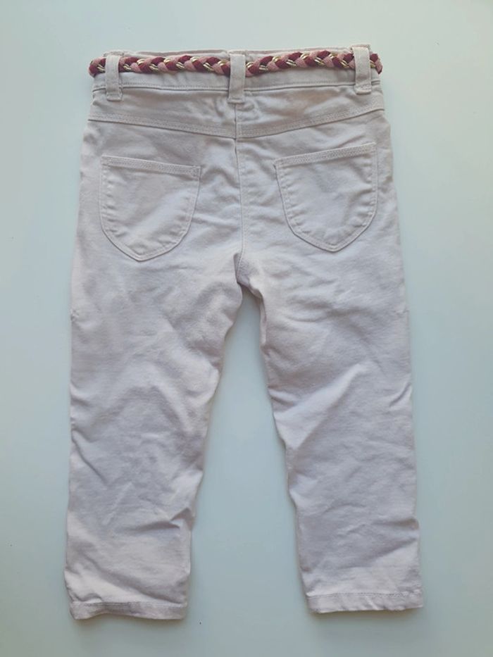 Pantalon rose Creeks taille 12 mois avec ceinture tressée - photo numéro 2