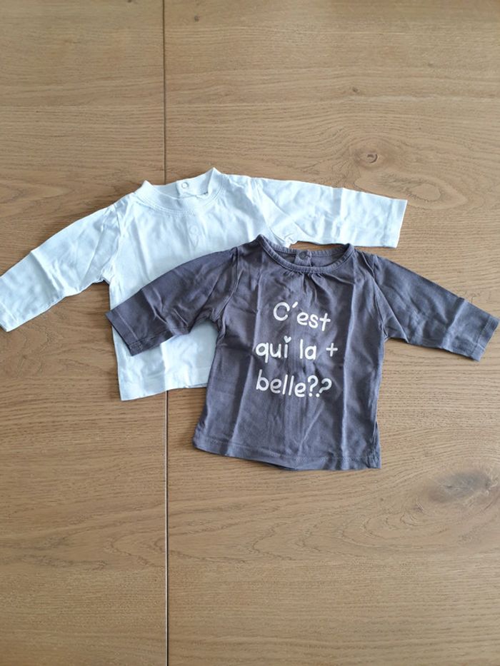 Lot de 2 t-shirts manches longues 3mois