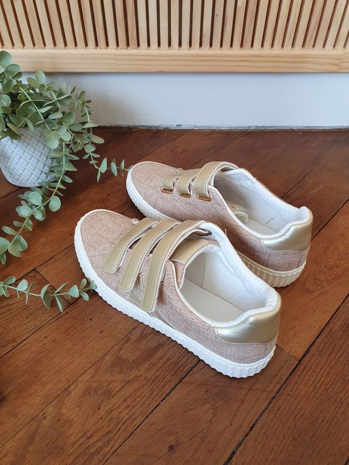 Baskets Bali scratchs beige/lin Pointure 37 - photo numéro 3