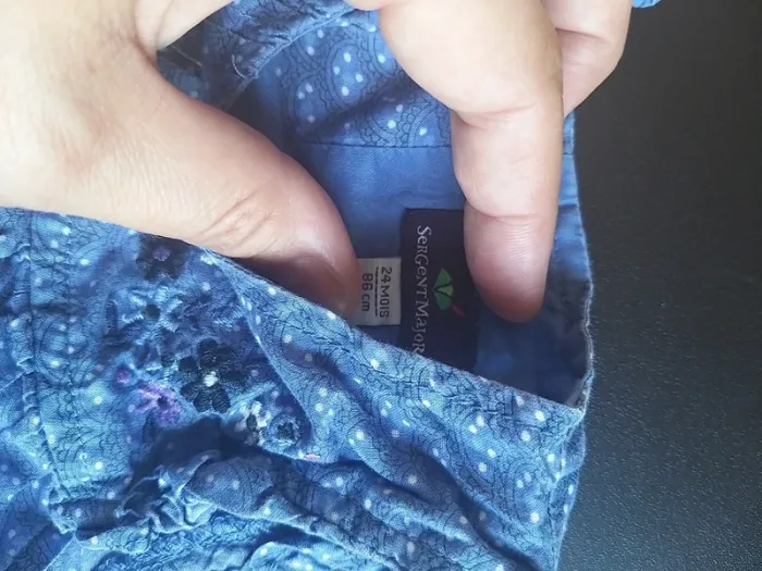 Robe bleue boutons pressions à l'arrière en 24 mois - photo numéro 4