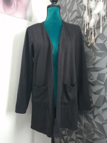 Gilet mi long noir avec poches / Jacqueline de yong / (M)