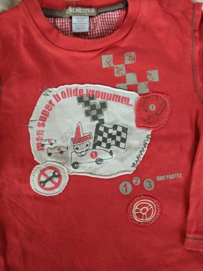Tee shirt chemise manches longues Garçon 18 mois Orchestra 100% coton course de voitures - photo numéro 4