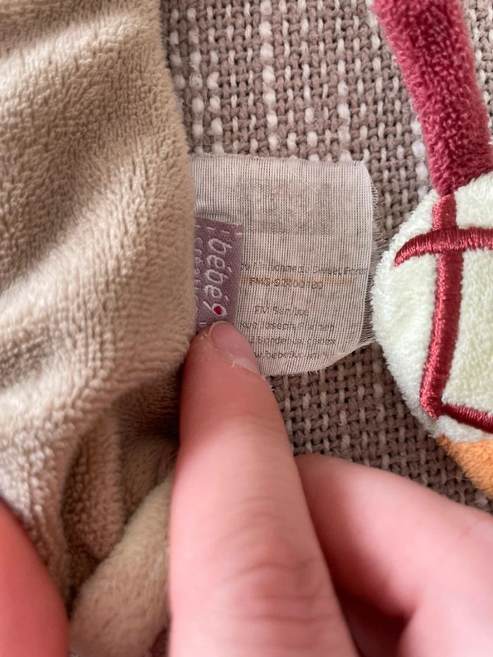 Peluche doudou marionnette bébé 9 Renard écureuil castor marron orange tres bon état - photo numéro 4