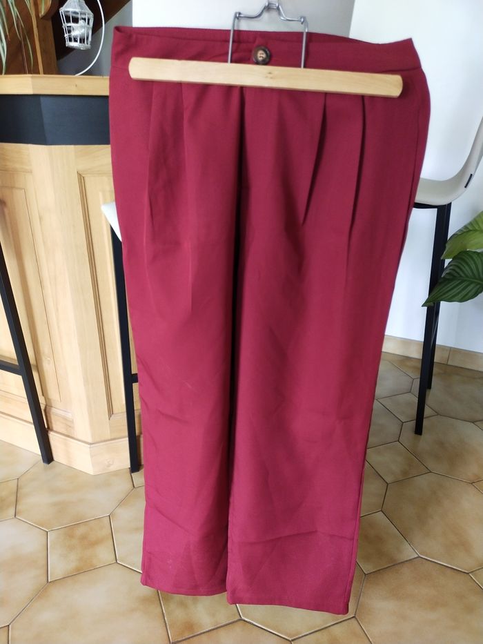 Pantalon ample bordeaux femme - photo numéro 2
