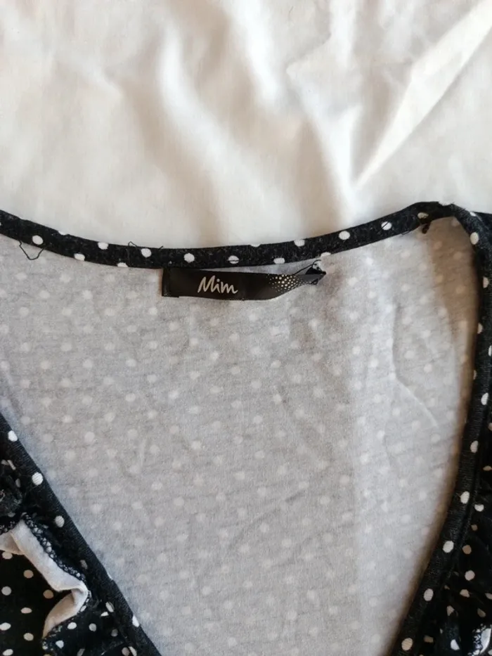 Robe à pois noir et blanc fluide Mim taille S - photo numéro 4