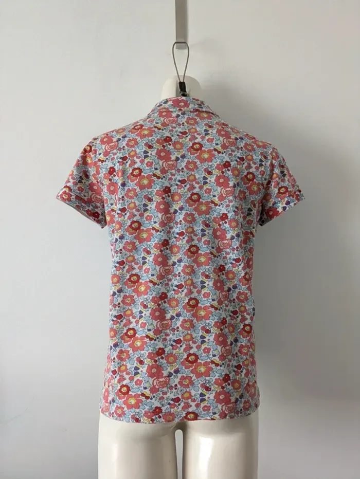 Polo fleuri vintage - Lacoste - taille 36 - photo numéro 3