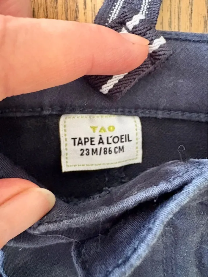 Jean bleu avec bretelles - photo numéro 3