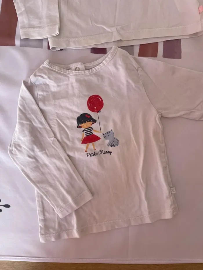 Lot de 2 t-shirts manches longues – Cadet Rousselle – Taille 18 mois - photo numéro 2
