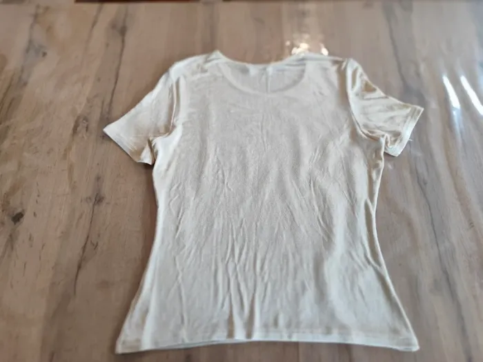 T-shirt Marks & Spencer Crème, Taille 40, Matière Douce - photo numéro 3