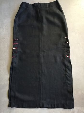 Jupe longue en lin noire Taille 38 Alain Manoukian