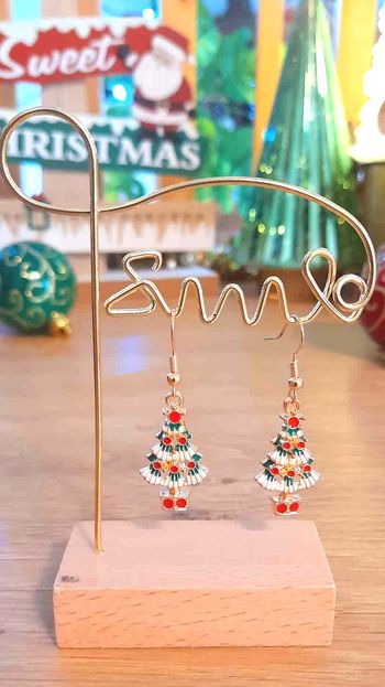 Bijoux Noël | Boucles d’Oreilles Sapins de Noël – Neuf