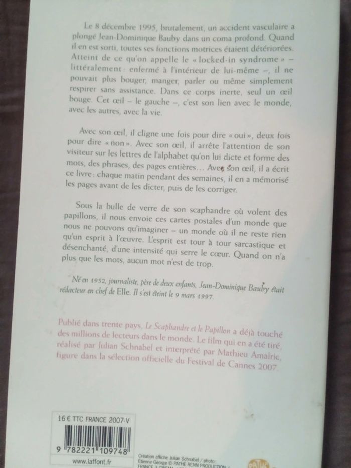 Livre Le scaphandre et le papillon - photo numéro 2