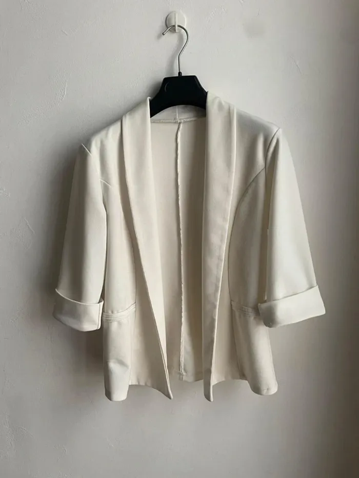 Blazer blanc manche 3/4