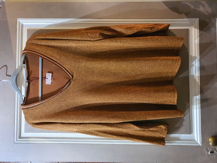 Pull or avec filaments mode col V made in italy - photo numéro 2