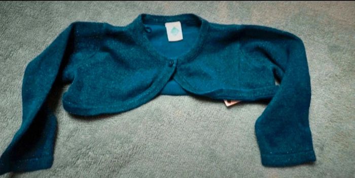 Boléro fille bleu pailleté tex 6 mois