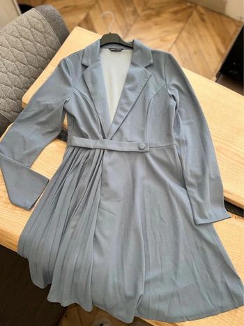 Robe bleu taille M 38 shein classe british blazer chic bleu trench