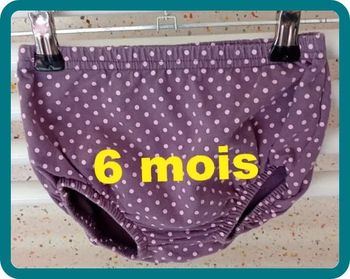 Short / Bloomer violet à pois rose Boîte à Malices Taille 6 mois
