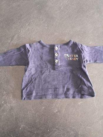 Tee-shirt manches longues marine 3 mois