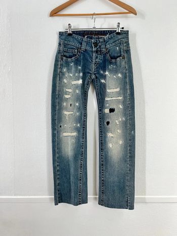 Jean vintage guess Y2K effet troué, griffé taille 34 femme
