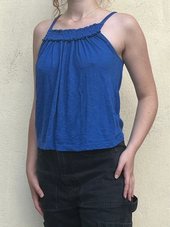 Débardeur ample plissé bleu électrique - photo numéro 8