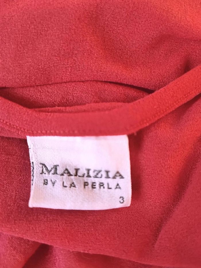 💗haut femme sexy chic rouge rose fushia avec brodé fleur t s 36 made in Italy malizia by la perla - photo numéro 8