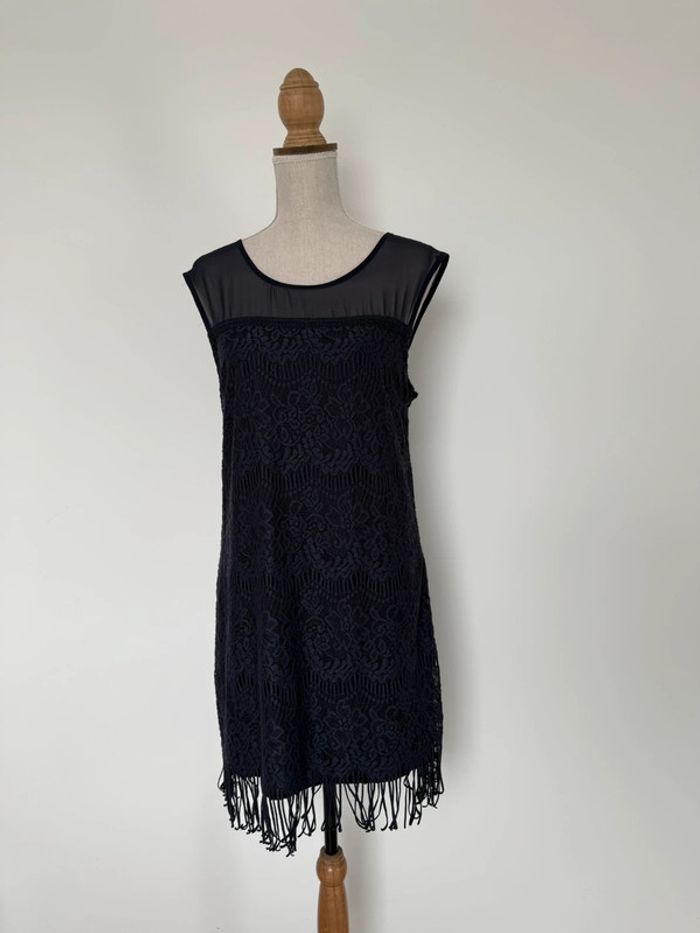 Robe bretelles tunique bleu marine Kleid dress Vestido Vestito jurk jumpsuit femme donna woman - photo numéro 3