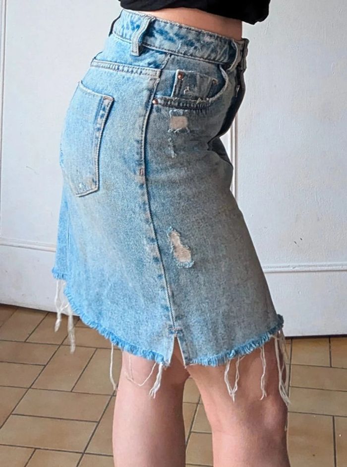 Jupe en jean femme grunge effilées taille XS 32 Pimkie tendance - photo numéro 3
