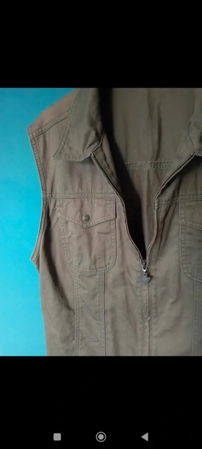 Veste sans manche kaki style militaire - photo numéro 3