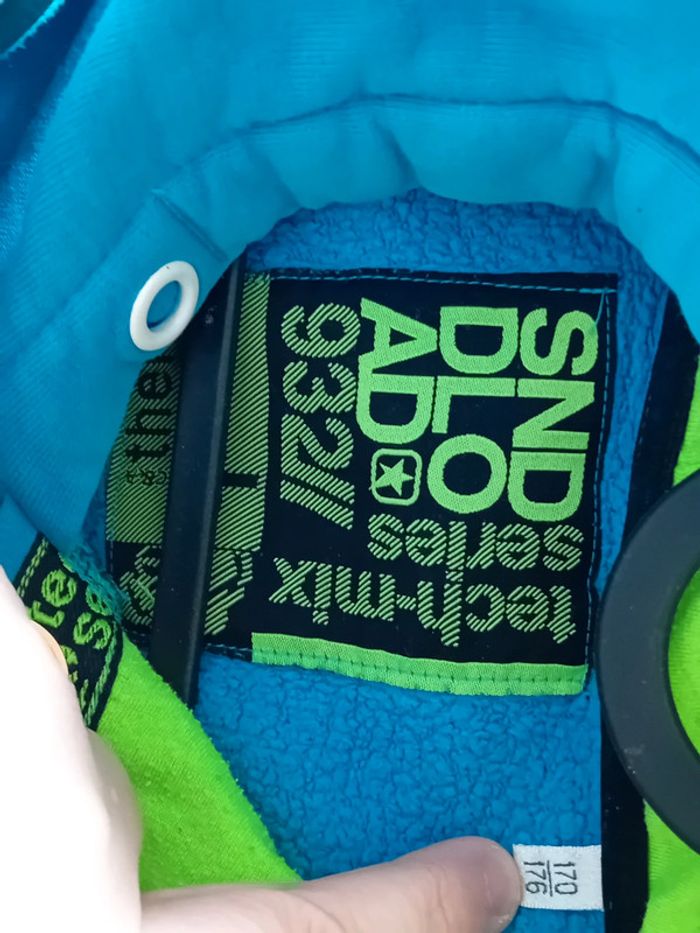 Pull à capuche bleu turquoise C&A 16 ans - photo numéro 3