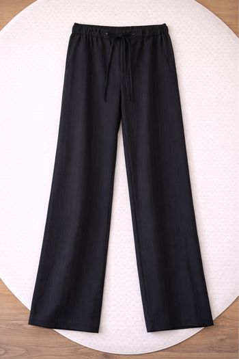 Pantalon fluide rayé noir Pull&Bear – taille S