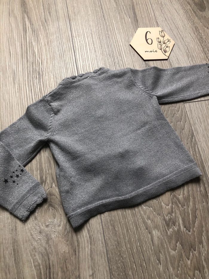 Gilet gris argenté Orchestra taille 6 mois - photo numéro 2