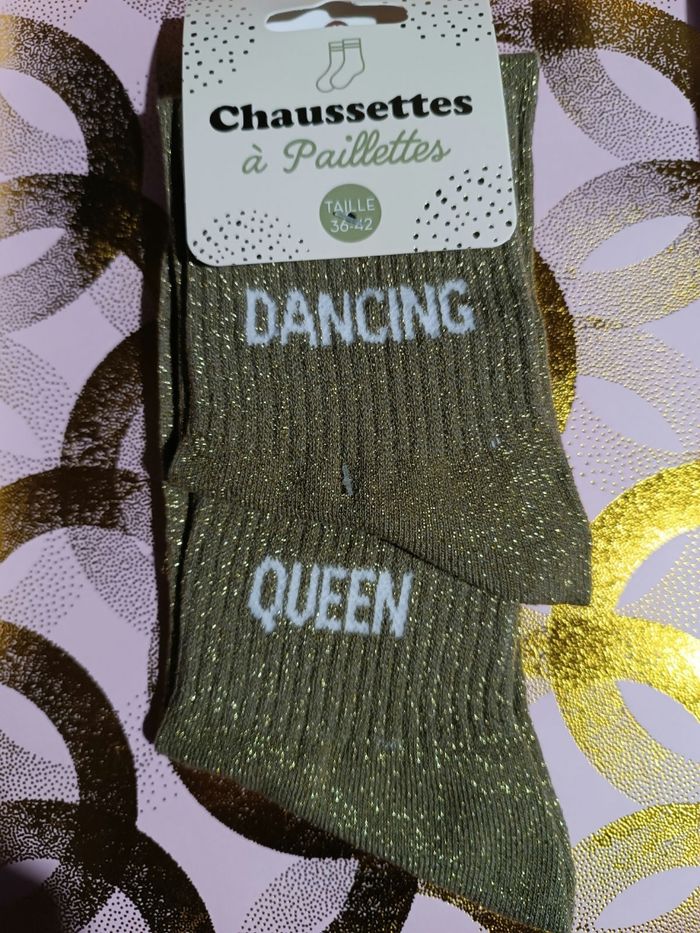 Chaussettes à paillettes message - photo numéro 3