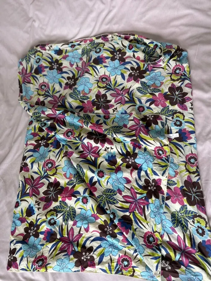 Paréo fleuri Janine Robin coloré