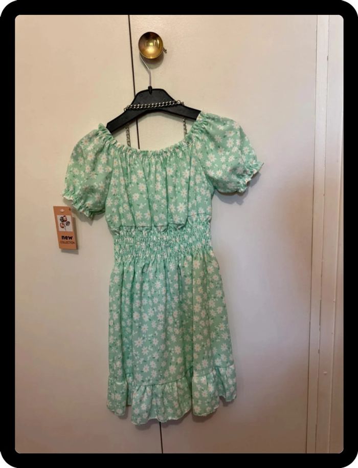 Robe à fleurs verte - photo numéro 2