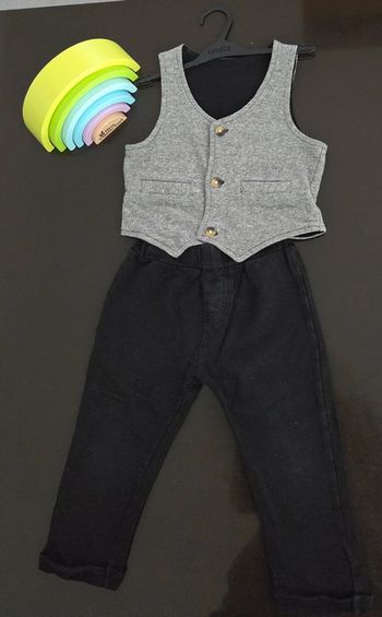 Ensemble pantalon gilet sans manche 86 cm